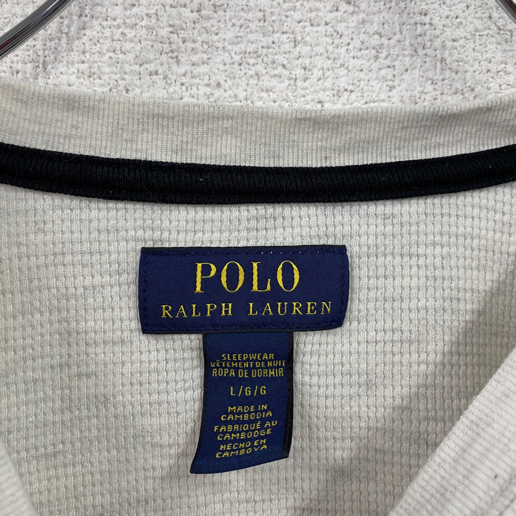 POLO RALPH LAUREN　ポロラルフローレン　長袖Tシャツ/サーマルロンT　ワッフル　灰色　グレー　Lサイズ