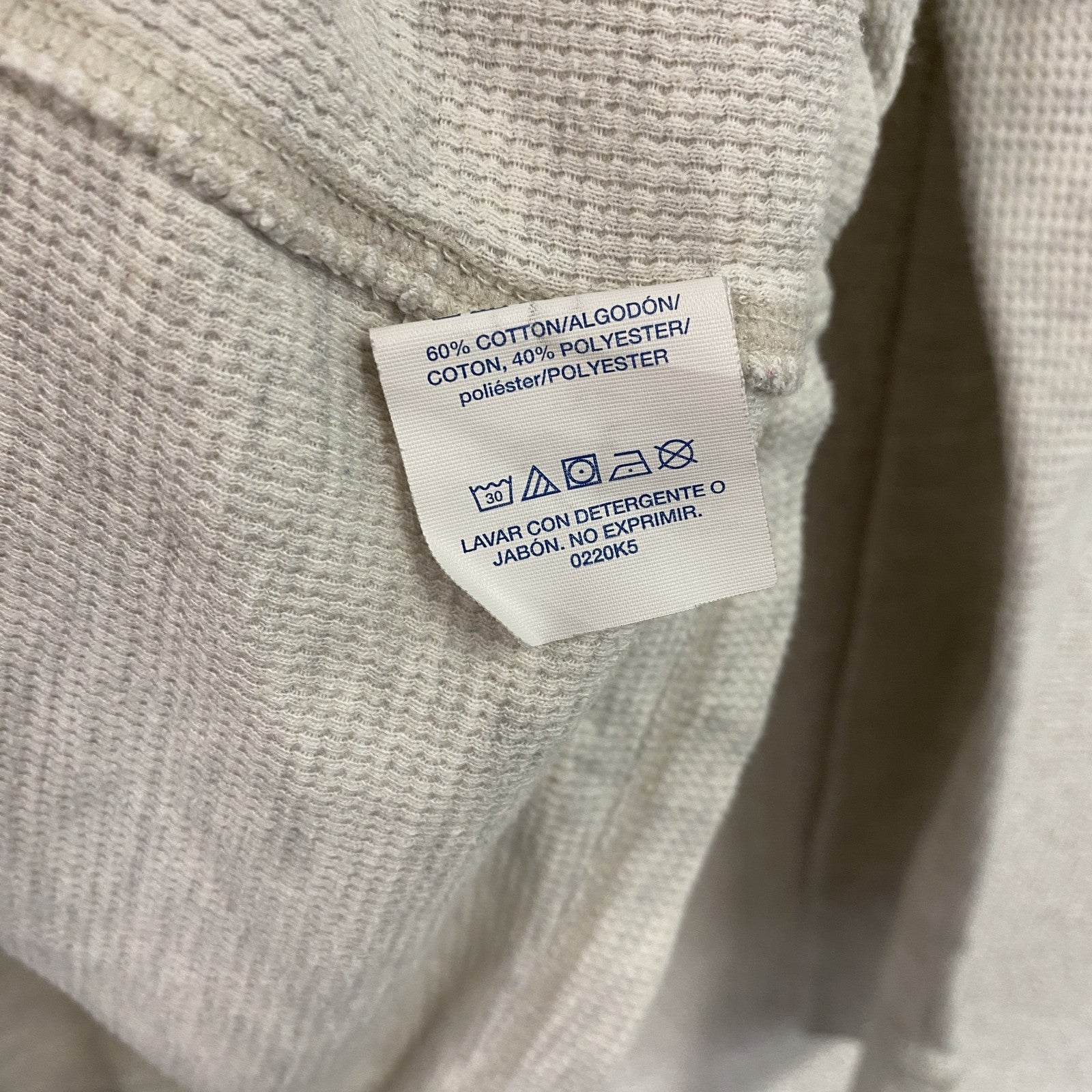POLO RALPH LAUREN　ポロラルフローレン　長袖Tシャツ/サーマルロンT　ワッフル　灰色　グレー　Lサイズ