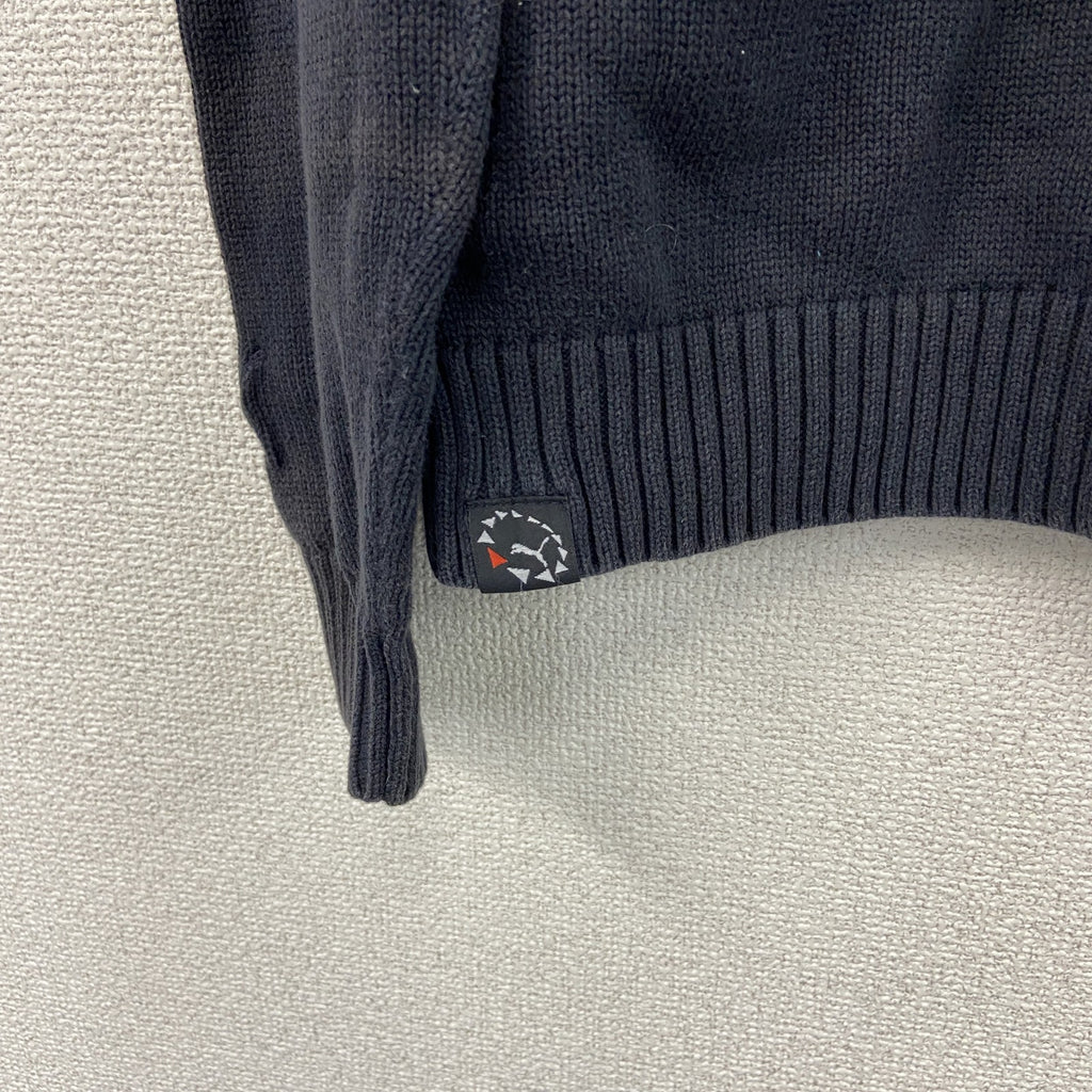 PUMA　プーマ　コットンニットセーター　ドクロ　黒　ブラック　Mサイズ メンズ 古着