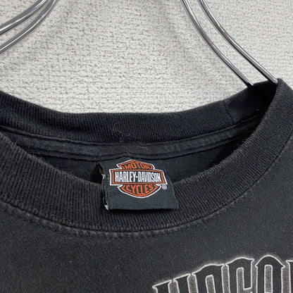 HARLEY DAVIDSON　ハーレーダビッドソン　長袖両面プリントTシャツ　黒　ブラック　Mサイズ