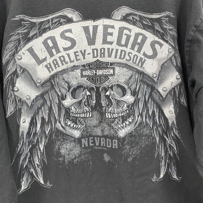 HARLEY DAVIDSON　ハーレーダビッドソン　長袖両面プリントTシャツ　黒　ブラック　Mサイズ