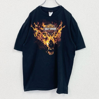 00s　HARLEY DAVIDSON　ハーレーダビッドソン　半袖プリントTシャツ　黒　ブラック　2XLサイズ