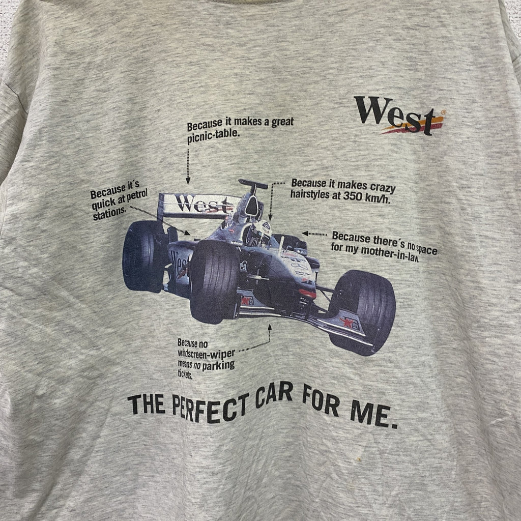 ～00s　半袖Tシャツ　F1カー　ユーロ　ヴィンテージ　霜降りグレー　Lサイズ　古着
