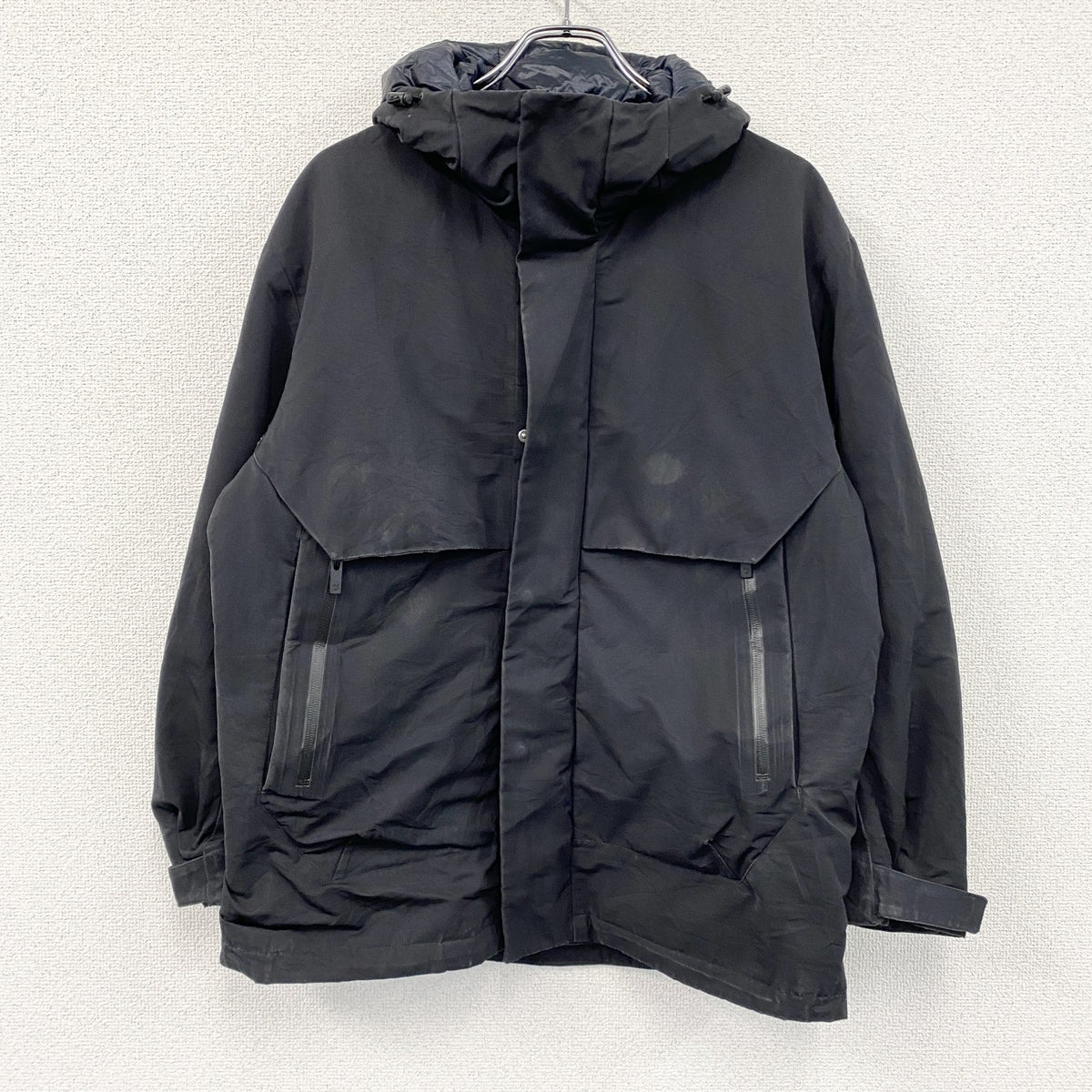 UNIQLO　ユニクロ　ハイブリッドダウンオーバーサイズパーカ　ダウン90%　黒　ブラック　Sサイズ　古着