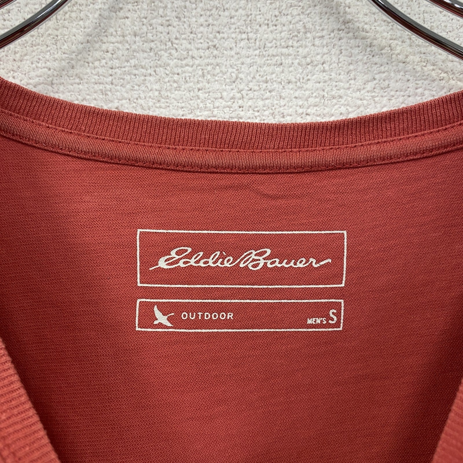 Eddie Bauer　エディーバウアー　半袖プリントTシャツ　赤　レッド　Sサイズ　古着