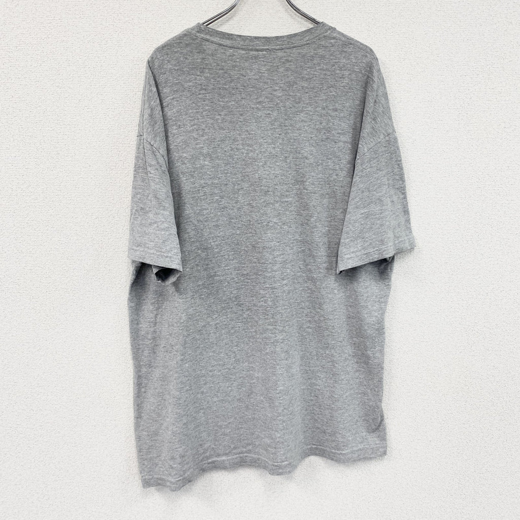 00s　NIKE　ナイキ　半袖Tシャツ　ヴィンテージ　刺繍ロゴ　グレー　灰色　2XLサイズ　古着