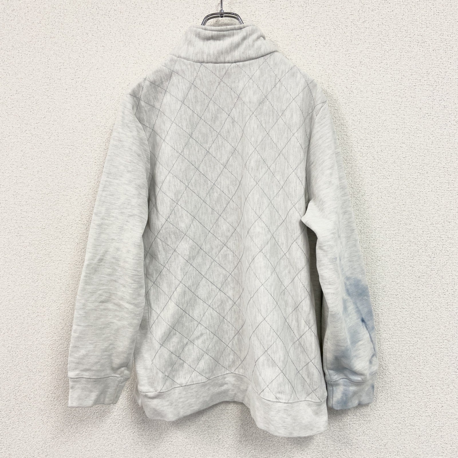 Champion　リバースウィーブ　ハーフジップスウェット/トレーナー　ヘビーウエイト　刺繍ロゴ　現行　霜降りグレー　XLサイズ　古着