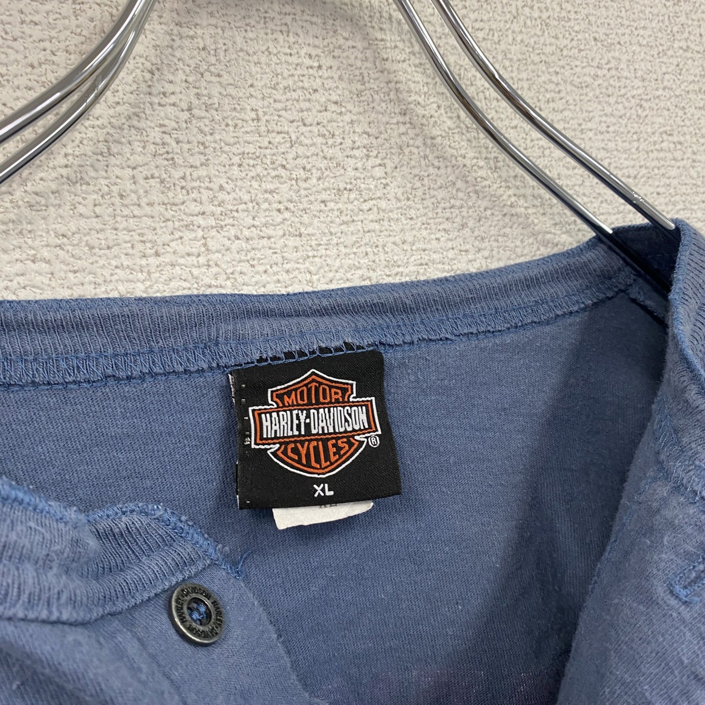 00s　HARLEY DAVIDSON　ハーレーダビッドソン　長袖両面プリントTシャツ　青　ブルー　XLサイズ
