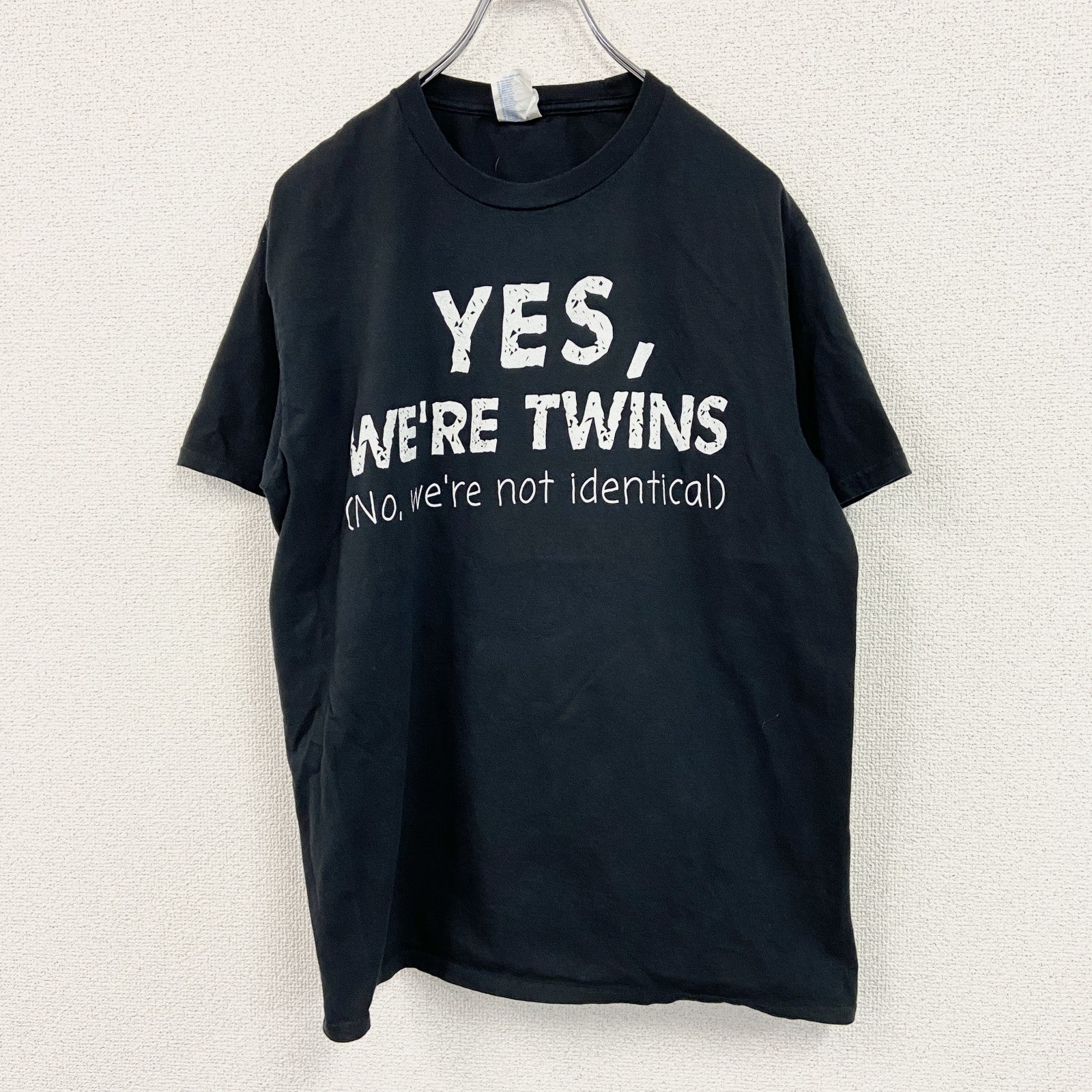 PORT&COMPANY　半袖プリントTシャツ　メッセージT　3連プリント　黒　ブラック　Mサイズ　古着
