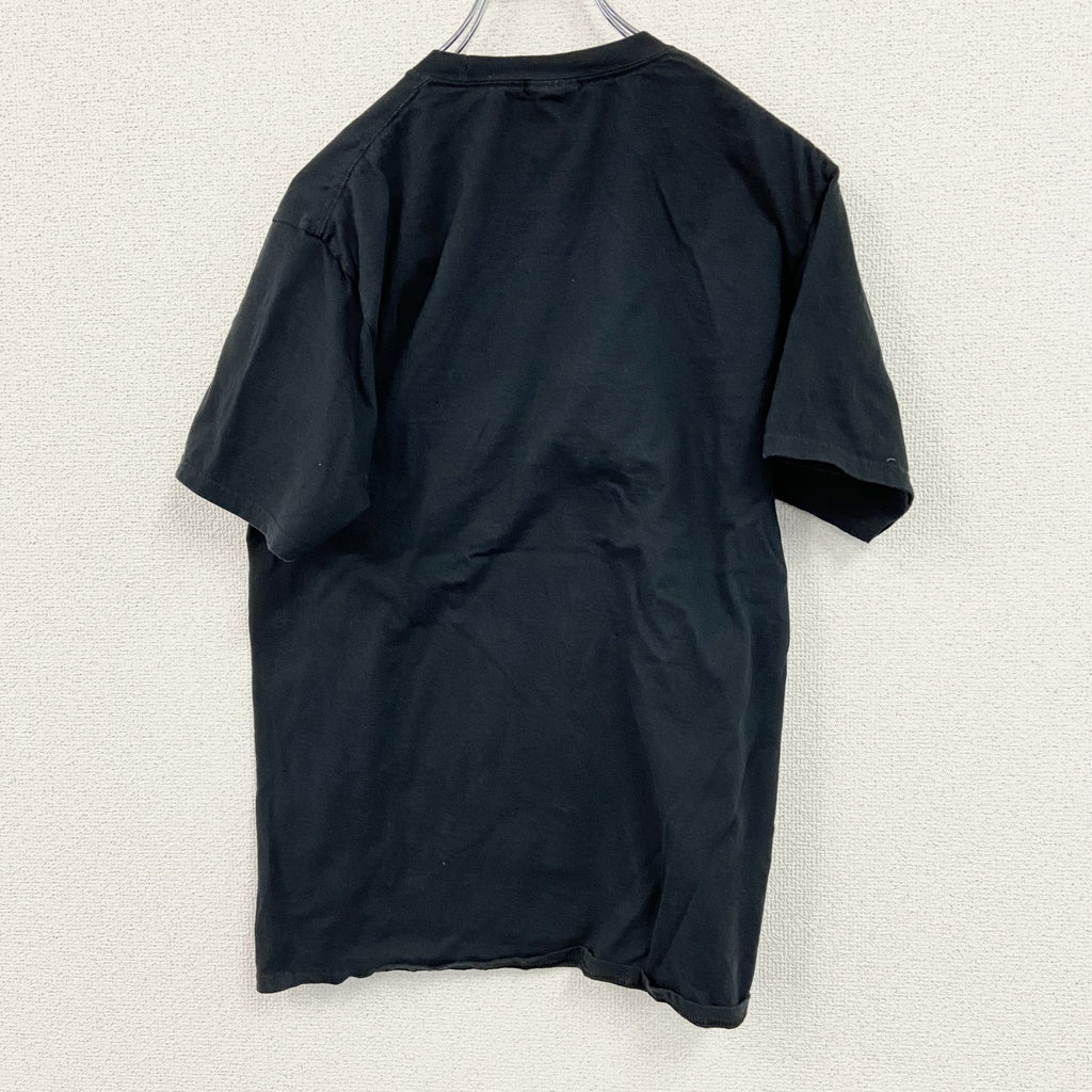 PORT&COMPANY　半袖プリントTシャツ　メッセージT　3連プリント　黒　ブラック　Mサイズ　古着