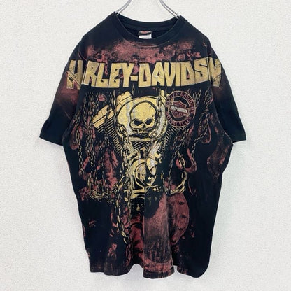 HARLEY DAVIDSON　ハーレーダビッドソン　半袖プリントTシャツ　黒　ブラック　XLサイズ