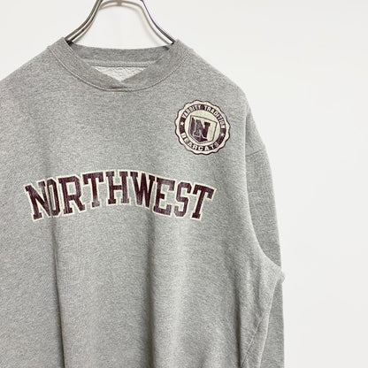 古着 used　Champion チャンピオン　長袖ロゴプリントスウェット　トレーナー　NORTHWEST　グレー　XLサイズ