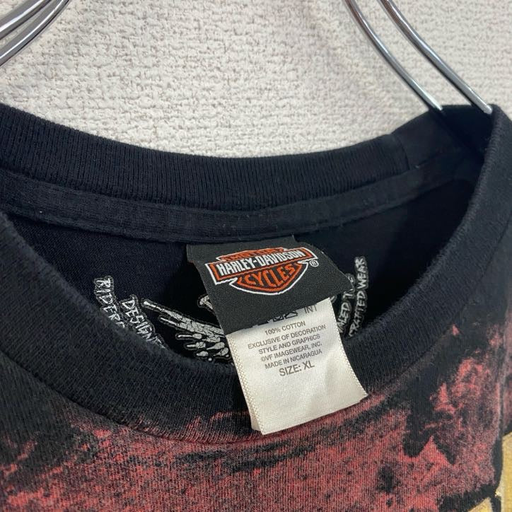 HARLEY DAVIDSON　ハーレーダビッドソン　半袖プリントTシャツ　黒　ブラック　XLサイズ