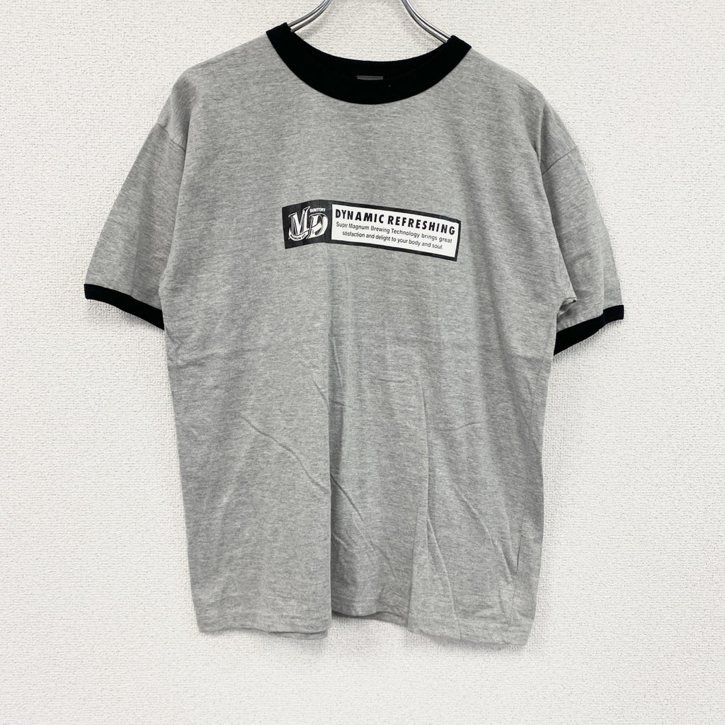 古着 used　～00s　MD　マグナムドライ　半袖プリントTシャツ　リンガーT　ヴィンテージ　灰色　グレー