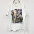 COLOUR　半袖Tシャツ　アニマルT　象　スーベニア　白　ホワイト　Lサイズ　古着