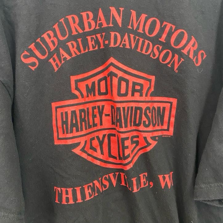 HARLEY DAVIDSON　ハーレーダビッドソン　半袖プリントTシャツ　黒　ブラック　XLサイズ