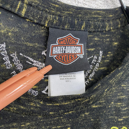 HARLEY DAVIDSON　ハーレーダビッドソン　半袖プリントTシャツ　黒　ブラック　Lサイズ