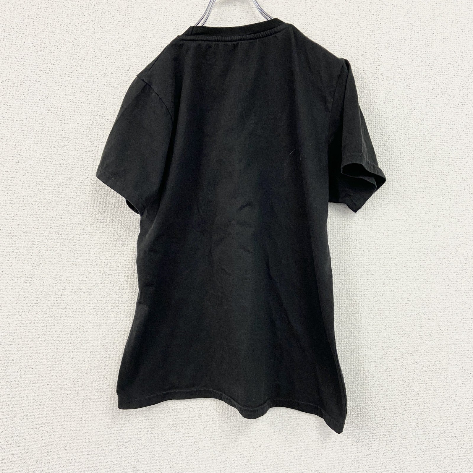 半袖プリントTシャツ　パロディT　英字プリント　花火　黒　ブラック　古着