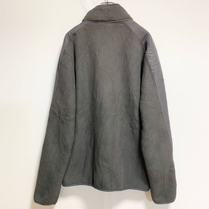 Champion　チャンピオン　長袖ハイネックプリントブルゾン　裏地ボアアウター　グレー　灰色　ヴィンテージ　Mサイズ　古着