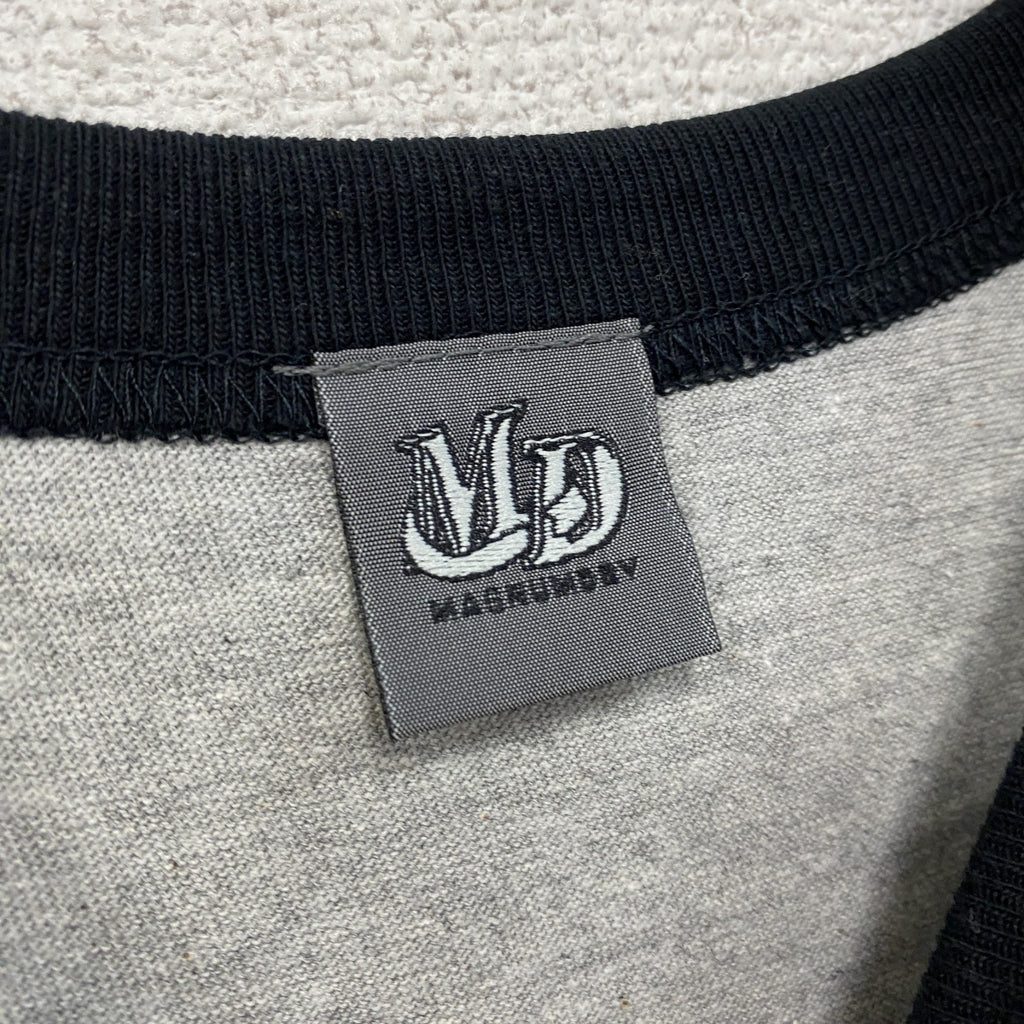 古着 used　～00s　MD　マグナムドライ　半袖プリントTシャツ　リンガーT　ヴィンテージ　灰色　グレー