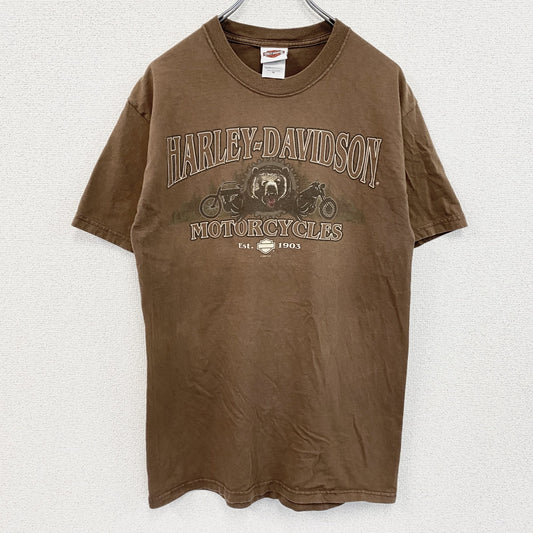 00s　HARLEY DAVIDSON　ハーレーダビッドソン　半袖Tシャツ　ヴィンテージ　茶色　ブラウン　Mサイズ