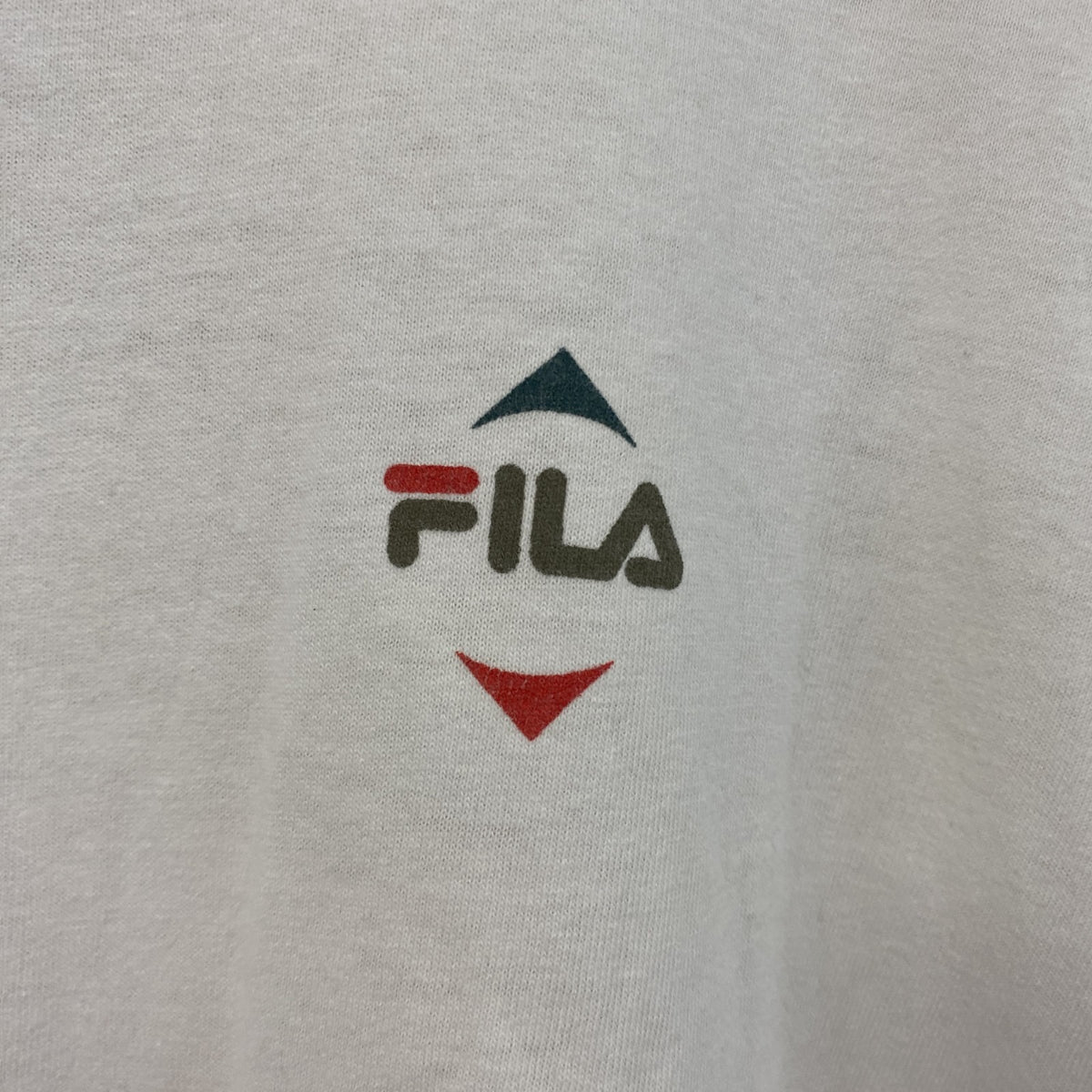 90s　FILA　フィラ　半袖プリントTシャツ　ヴィンテージ　シングルステッチ　白　ホワイト　XLサイズ　古着