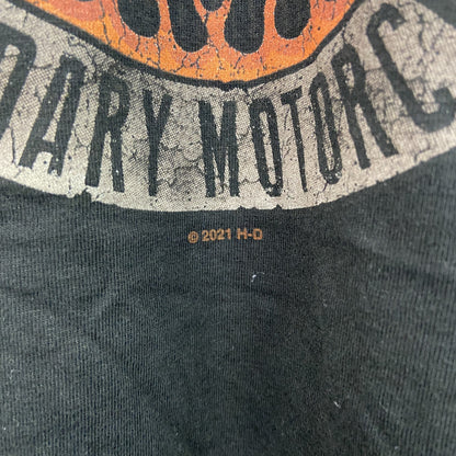 古着 used　HARLEY DAVIDSON　ハーレーダビッドソン　半袖プリントTシャツ　黒　ブラック　2XLサイズ