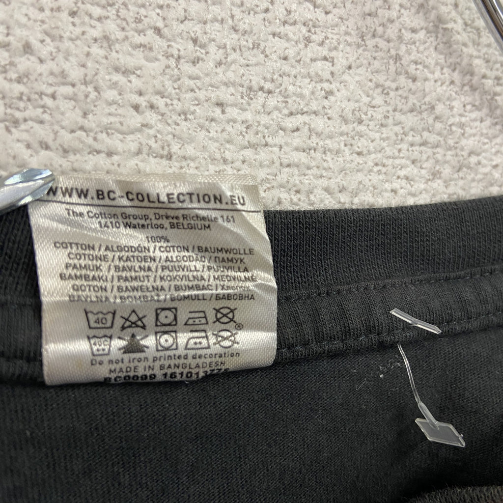B&C　半袖プリントシンガーTシャツ　人物T　ミショコヴァチュ　英字プリント　おじさん　クルーネック　黒　ブラック　Mサイズ　古着