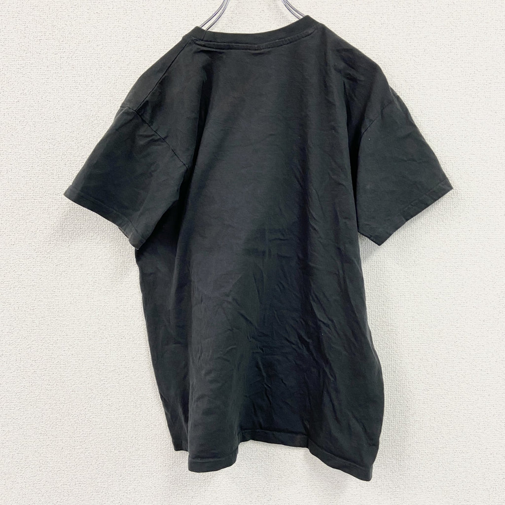 B&C　半袖プリントシンガーTシャツ　人物T　ミショコヴァチュ　英字プリント　おじさん　クルーネック　黒　ブラック　Mサイズ　古着
