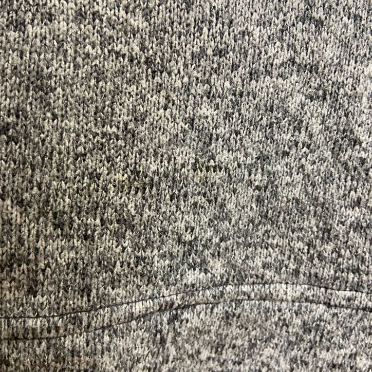 Champion　長袖カレッジハーフジップ刺繍スウェット　トレーナー　エルムハースト大学　グレー　灰色　Lサイズ　古着