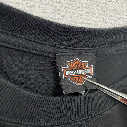 古着 used　HARLEY DAVIDSON　ハーレーダビッドソン　半袖プリントTシャツ　黒　ブラック　2XLサイズ
