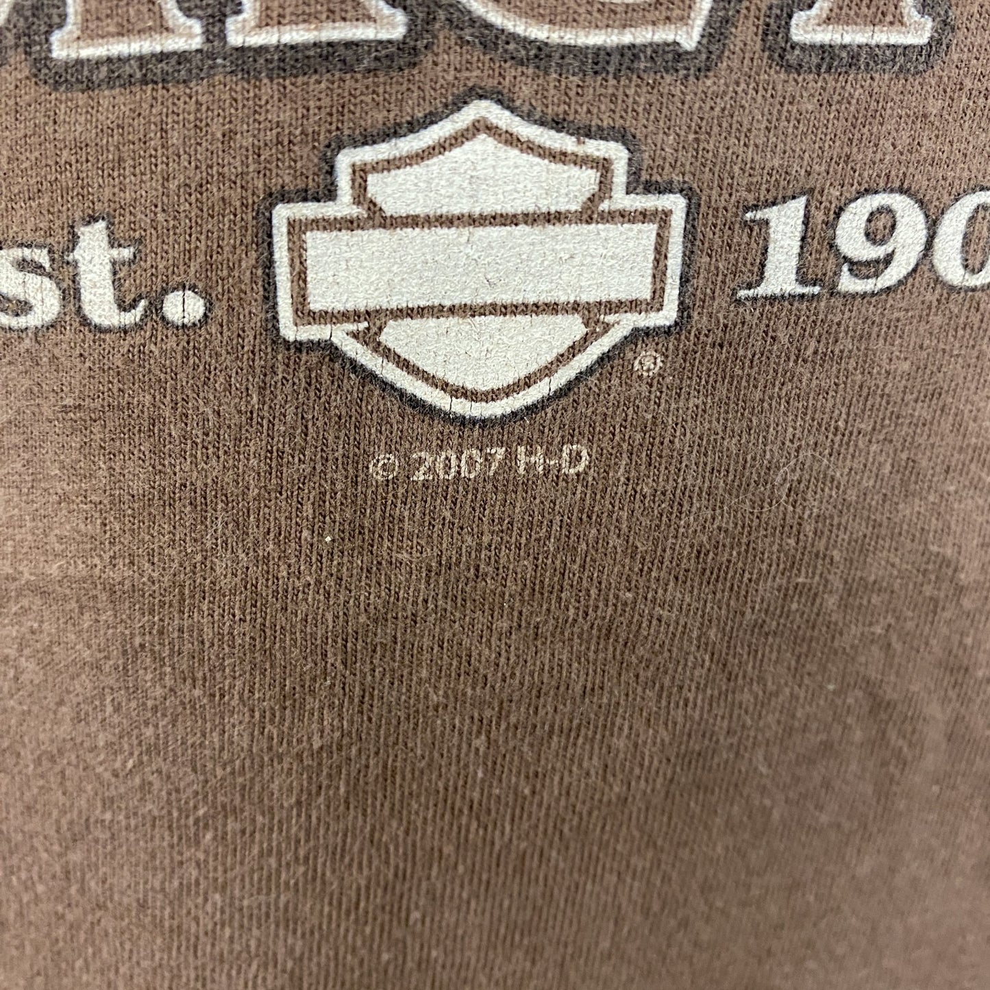 00s　HARLEY DAVIDSON　ハーレーダビッドソン　半袖Tシャツ　ヴィンテージ　茶色　ブラウン　Mサイズ