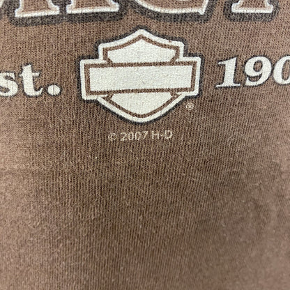 00s　HARLEY DAVIDSON　ハーレーダビッドソン　半袖Tシャツ　ヴィンテージ　茶色　ブラウン　Mサイズ