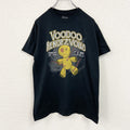 GILDAN　ギルダン　半袖プリントTシャツ　アーチプリント　人形　黒　ブラック　Mサイズ　古着