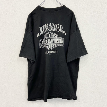 古着 used　HARLEY DAVIDSON　ハーレーダビッドソン　半袖プリントTシャツ　黒　ブラック　2XLサイズ