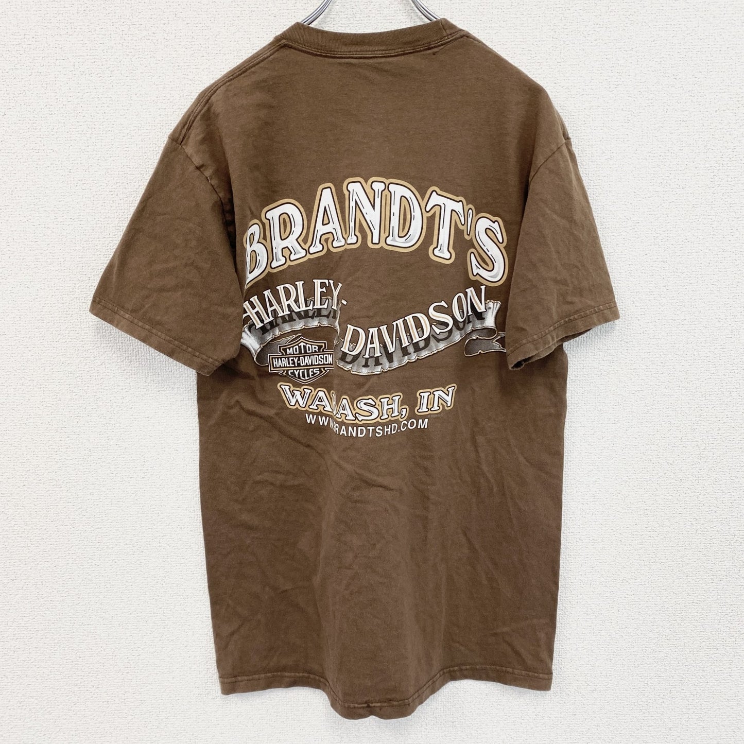 00s　HARLEY DAVIDSON　ハーレーダビッドソン　半袖Tシャツ　ヴィンテージ　茶色　ブラウン　Mサイズ