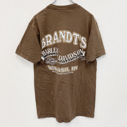 00s　HARLEY DAVIDSON　ハーレーダビッドソン　半袖Tシャツ　ヴィンテージ　茶色　ブラウン　Mサイズ