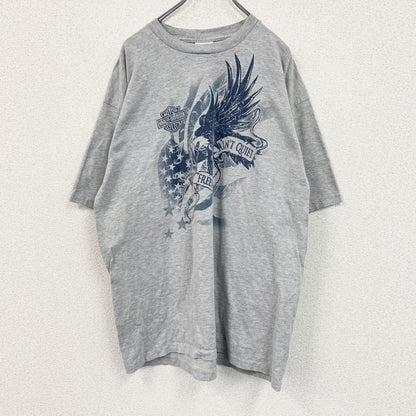 古着 used　HARLEY DAVIDSON　ハーレーダビッドソン　半袖プリントTシャツ　灰色　グレー　2XLサイズ