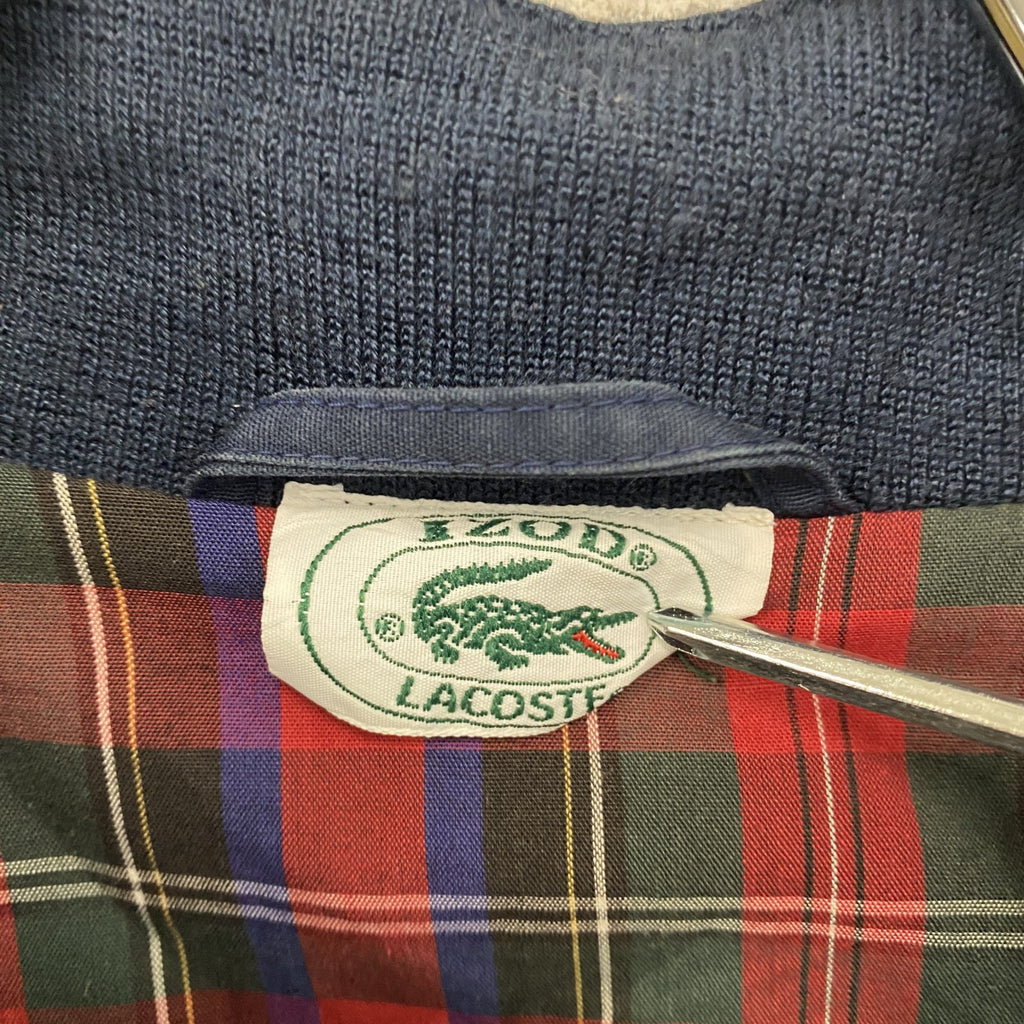 80s　IZOD　LACOSTE　アイゾッド　ラコステ　スイングトップ/ハリントンジャケット　紺　ネイビー　Lサイズ ブルゾン ライトアウター メンズ 古着