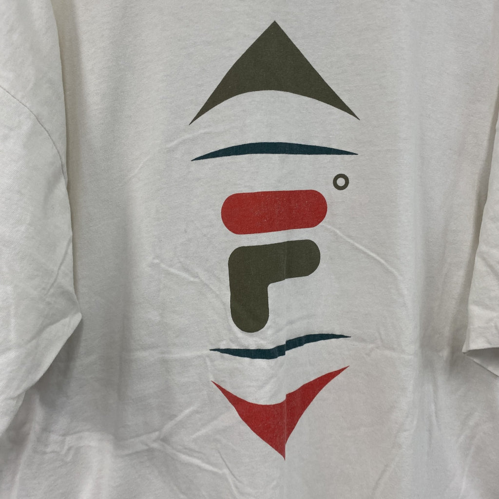 90s　FILA　フィラ　半袖プリントTシャツ　ヴィンテージ　シングルステッチ　白　ホワイト　XLサイズ　古着