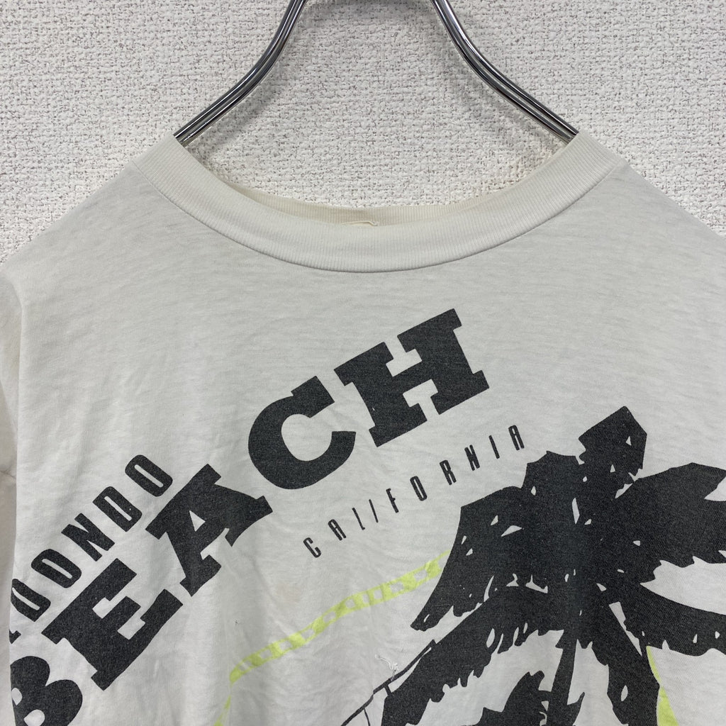 80s～　Champion　チャンピオン　半袖プリントTシャツ　トリコタグ　ユーロ　白　ホワイト　Mサイズ　　ヴィンテージ　古着