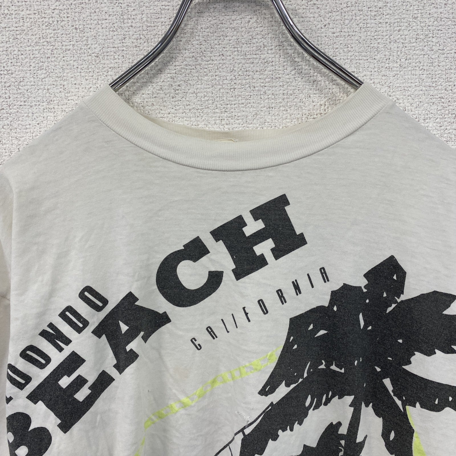 80s～　Champion　チャンピオン　半袖プリントTシャツ　トリコタグ　ユーロ　白　ホワイト　Mサイズ　　ヴィンテージ　古着