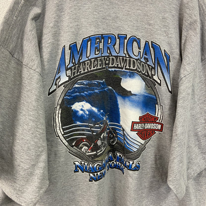古着 used　HARLEY DAVIDSON　ハーレーダビッドソン　半袖プリントTシャツ　灰色　グレー　2XLサイズ