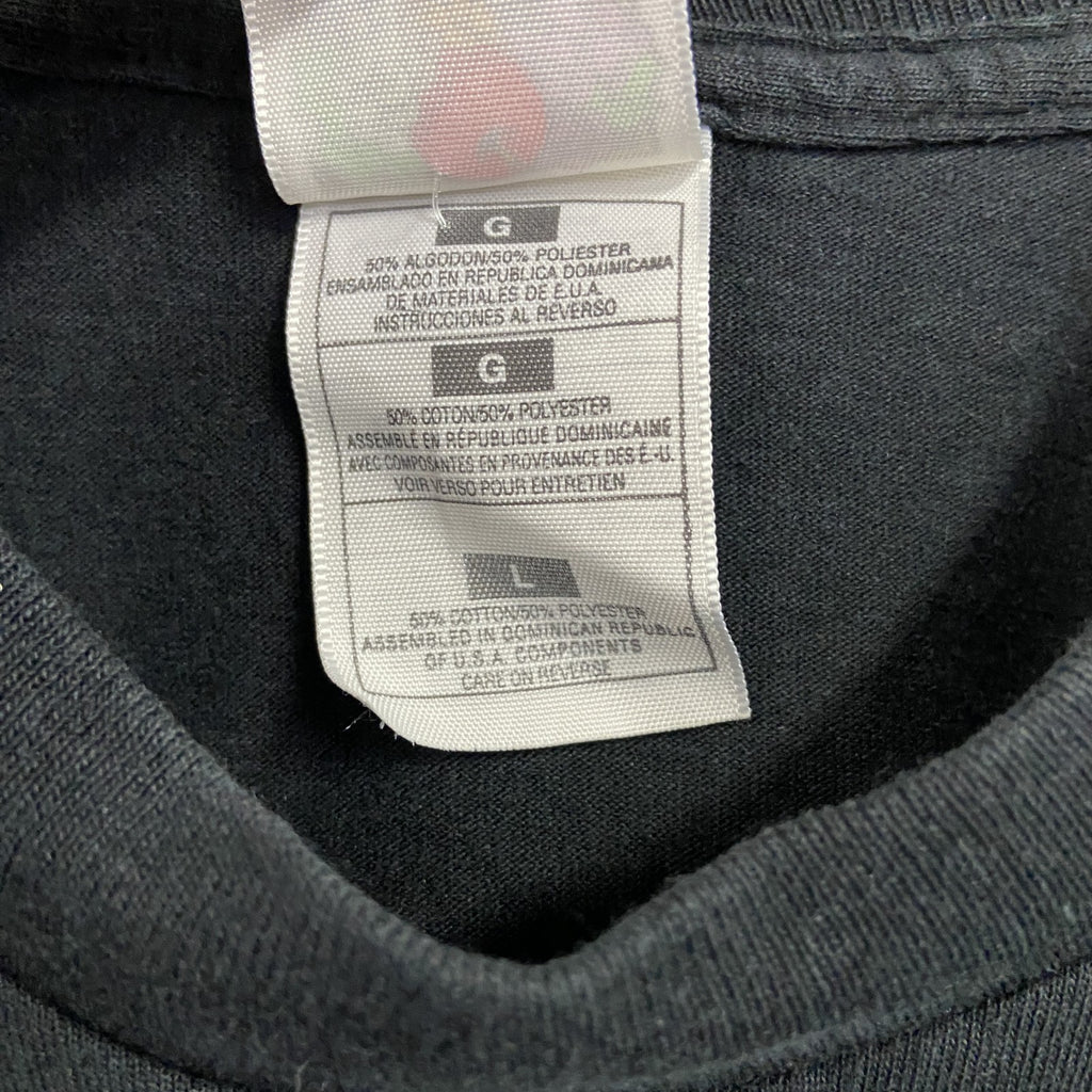 ～00s　FRUIT OF THE LOOM　フルーツオブザルーム　半袖プリントTシャツ　アーチプリント　黒　ブラック　Lサイズ　古着
