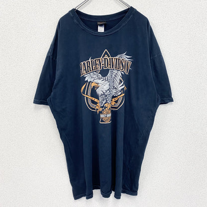 HARLEY DAVIDSON　ハーレーダビッドソン　半袖プリントTシャツ　紺　ネイビー　2XLサイズ