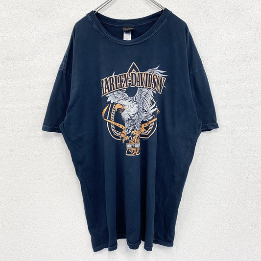 HARLEY DAVIDSON　ハーレーダビッドソン　半袖プリントTシャツ　紺　ネイビー　2XLサイズ