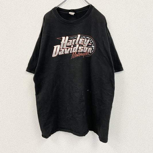 古着 used　HARLEY DAVIDSON　ハーレーダビッドソン　半袖プリントTシャツ　黒　ブラック　2XLサイズ