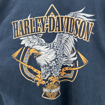 HARLEY DAVIDSON　ハーレーダビッドソン　半袖プリントTシャツ　紺　ネイビー　2XLサイズ