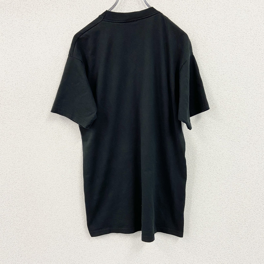 ～00s　FRUIT OF THE LOOM　フルーツオブザルーム　半袖プリントTシャツ　アーチプリント　黒　ブラック　Lサイズ　古着