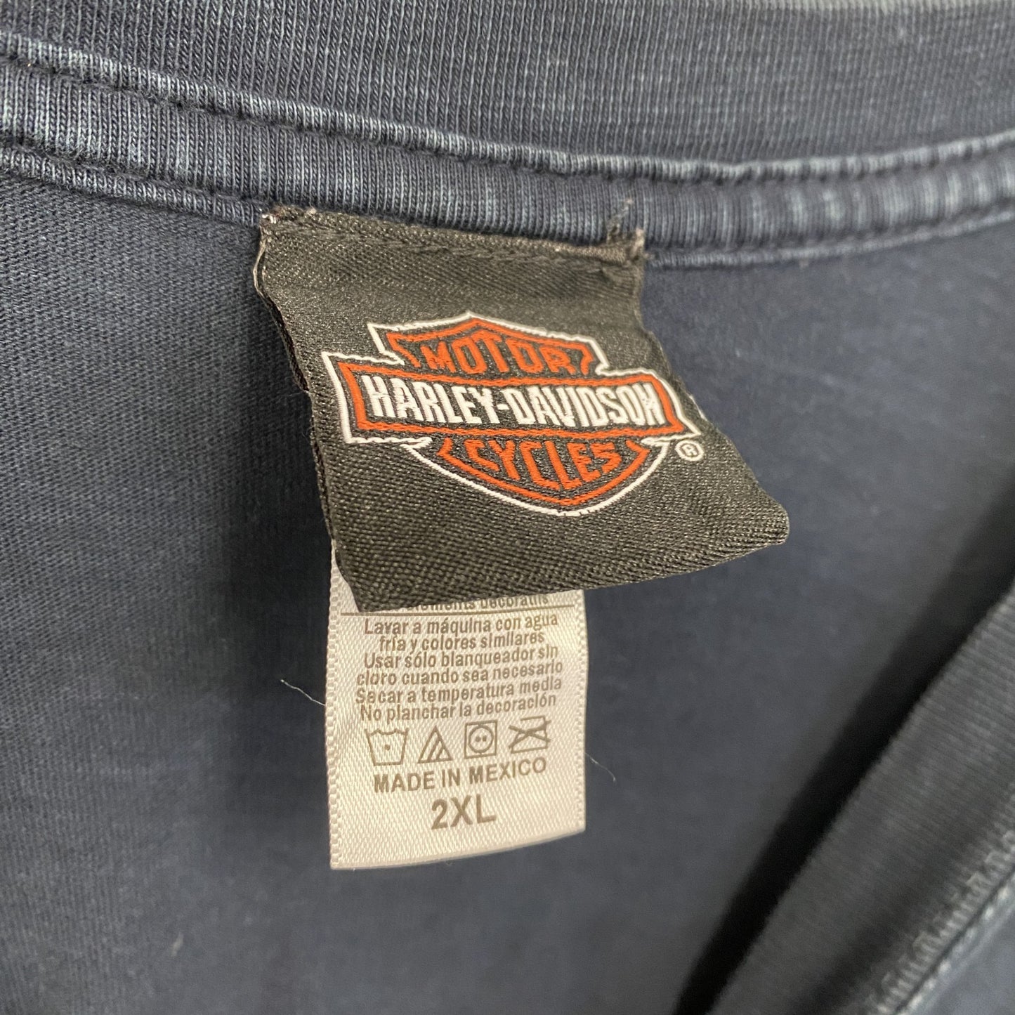 HARLEY DAVIDSON　ハーレーダビッドソン　半袖プリントTシャツ　紺　ネイビー　2XLサイズ